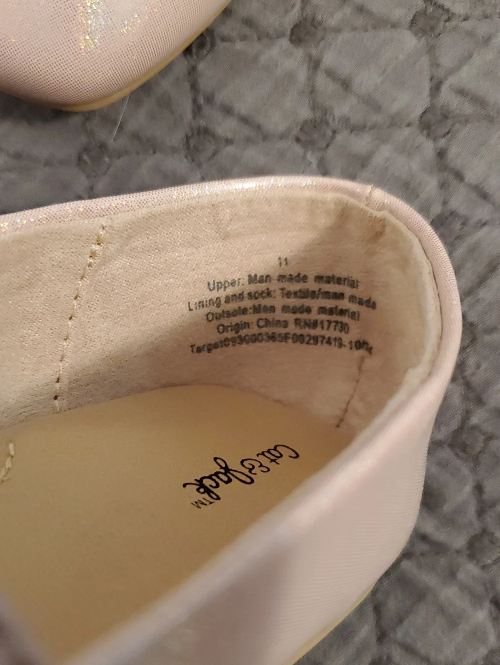 Cat & Jack Pink Pearl Ballet Flats Size 11